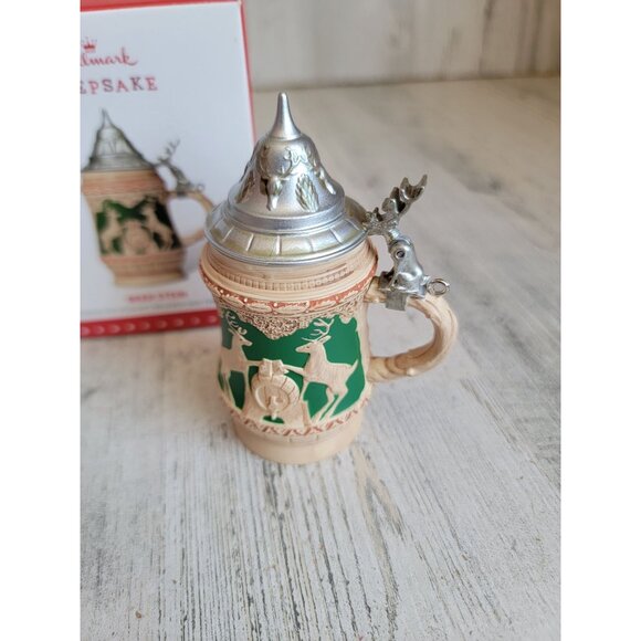 Hallmark beer stein reindeer ornament Xmas miniature unique - Picture 2 of 6